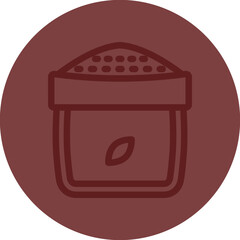 Flour Vector Line Maroon Circle Maroon
