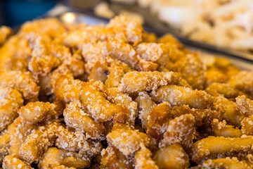 Deep fried meat sell in the street market