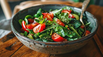 Fresh Green Salad with Tomatoes