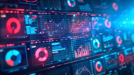 Obraz premium Innovative digital background with a smartphone showing social media analytics