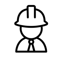 Engineer icon in thin line style. Vector illustration graphic design