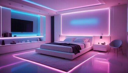 Photo interior modern design room 3d illustration