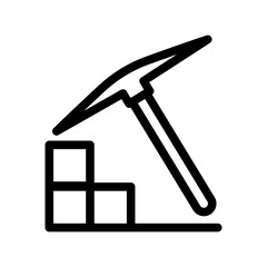 Gold mine icon in thin line style. Vector illustration graphic design