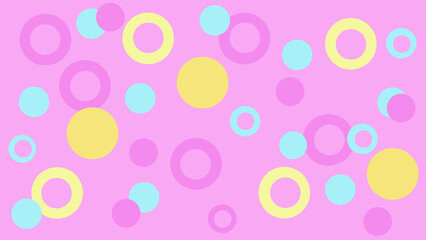 Colorful Circles on a Pink Background