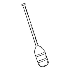 Kayak and canoe paddle hand drawn in doodle style. River rafting. Vector line art illustration.
