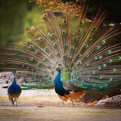 Obraz premium peacock bird animal AI generated