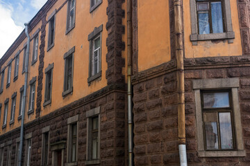 architectural background, facade of an ancient building