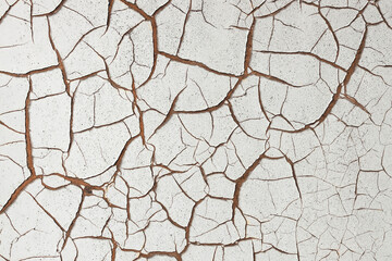 Texture of damaged and cracked concrete wall.