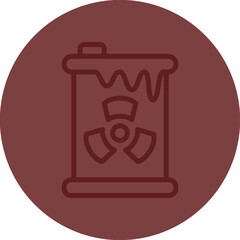 Toxic Waste Vector Line Maroon Circle Maroon