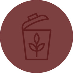 Plant Trash Vector Line Maroon Circle Maroon