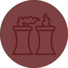 Air Pollution Vector Line Maroon Circle Maroon