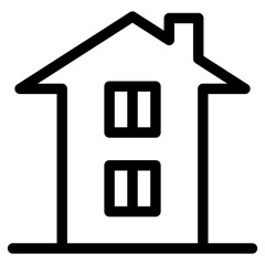 Mansion icon in thin line style. Vector illustration graphic design