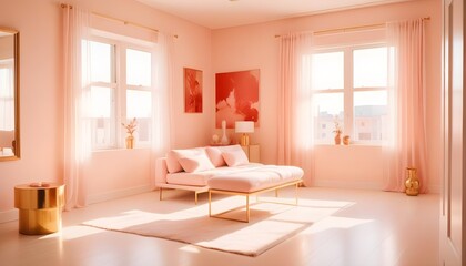 Fototapeta premium Photo interior modern design room 3d illustration