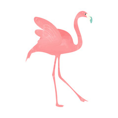 Watercolor flamingo icon