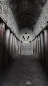 chaitya hall of  Bedse Cave, Maval taluka, Pune, Maharashtra