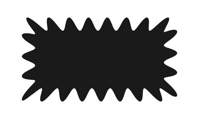 Wavy Edge Rectangle Silhouette Shape Icon