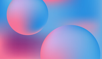 Blue-pink gradient abstract background, bubbles gradient background, post card, vector, wallpaper