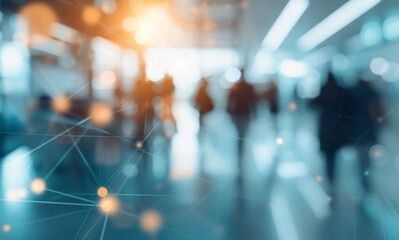 Abstract Network With Blurred People