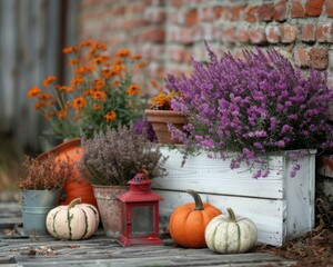 Fall Floral Arrangement With Pumpkins