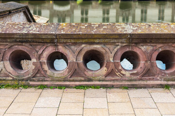 Detailed Stonework of Barrage Vauban Bridge in Strasbourg