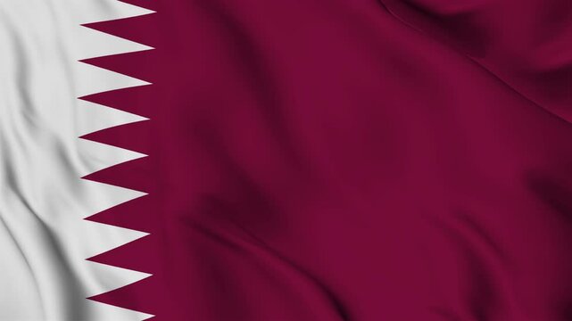 A beautiful view of the Qatar flag video. 3d flag-waving video. Qatar flag 4K resolution.