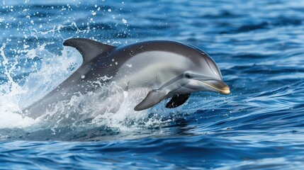 Fototapeta premium Playful Dolphin Jumping Out of the Ocean in a Stunning Marine Environment