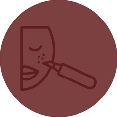 Concealer Tips Vector Line Maroon Circle Maroon