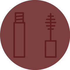 Mascara Application Vector Line Maroon Circle Maroon