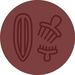 Hair Accessories Vector Line Maroon Circle Maroon