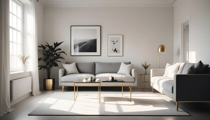 Fototapeta premium Photo interior modern design room 3d illustration