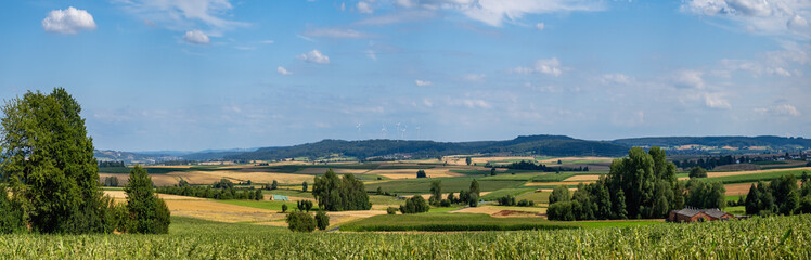 Super Panoramafoto, Blick Amöneburger Becken, Felder Berge