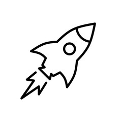 rocket icon vector with line design