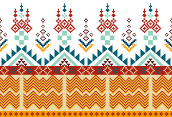 abstract Traditional geometric ethnic fabric pattern ornate elements with ethnic patterns design for textiles, rugs, clothing, sarong, scarf, batik, wrap, embroidery, print, curtain, carpet