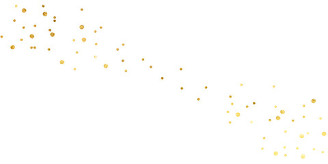 Gold sparkle splatter border. Gold stars random luxury sparkling confetti.Gold Foil Frame Gold brush stroke on transparent background.
