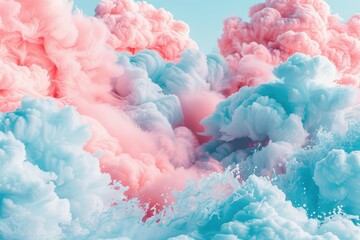 Fototapeta premium Pastel watercolor clouds
