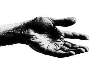 PNG  Detailed monochrome hand illustration