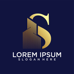 initial monogram logo for real estate with home shape creative design