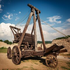 anciento Roman catapult, AI generated