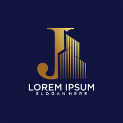 initial monogram logo for real estate with home shape creative design