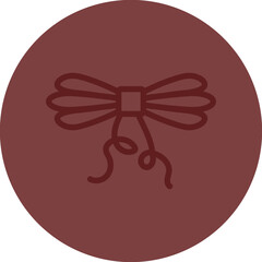 Stylish Bow Vector Line Maroon Circle Maroon