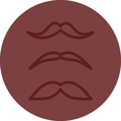 Obraz premium Mustasch Vector Line Maroon Circle Maroon