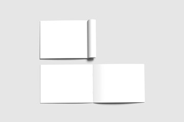 Magazine Landscape Open Blank Background