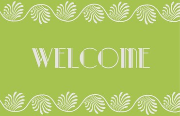 Art deco frame. Gatsby Style design a template with Welcome for invitations, Pink gold text, leaflets and greeting cards. The style of the 1920s - 1930s. Vector illustration. Vintage linear border.