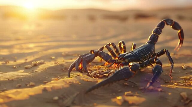 Video recreation of a scorpion in the desert	

