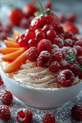 Creamy dessert with berries and apricot slices