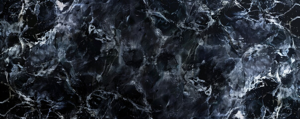 Obraz premium The background of a striking black onyx marble texture, highlighted with silver and grey veins. Perfect for use in modern interior design, sophisticated website backgrounds, or premium packaging.