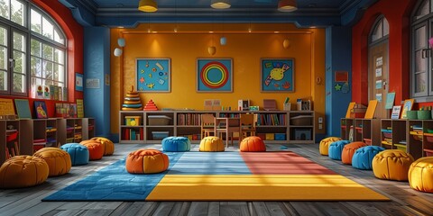 Preschool class with colorful and engaging learning materials