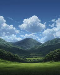 Fototapeta premium Animated landscapes showcase vibrant and dynamic portrayals of natural scenes brought to life through creative animation techniques.