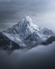 Majestic mountain peaks, showcasing the splendor and magnificence of towering summits that inspire awe and admiration.