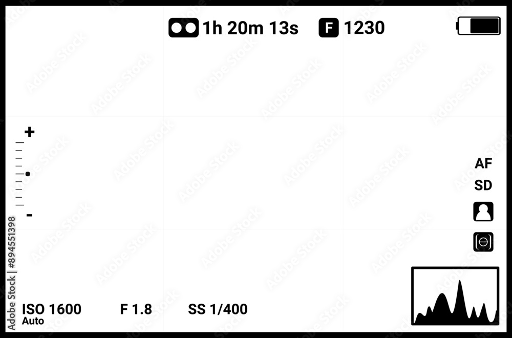 Wall mural camera viewfinder. camera display. photo frame vector design.